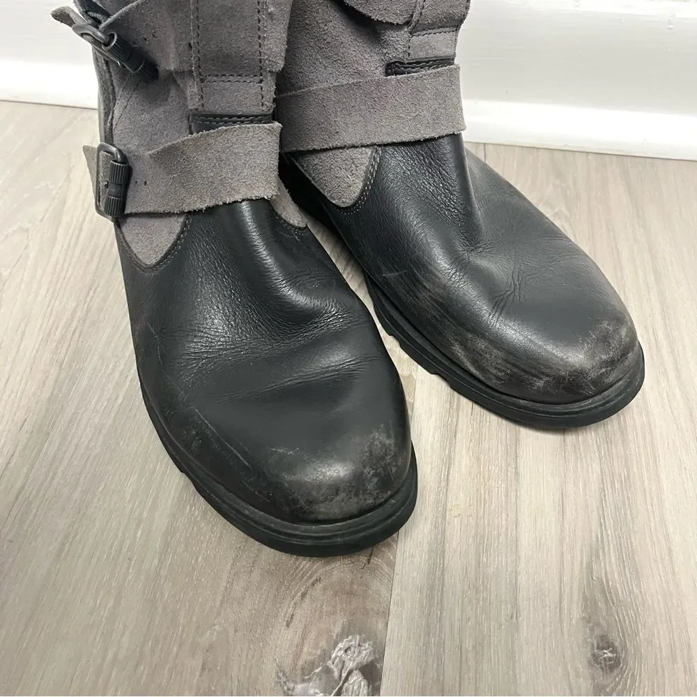 Sorel Boots Women’s‎ 9.5 Major Moto Black and Gray Winter